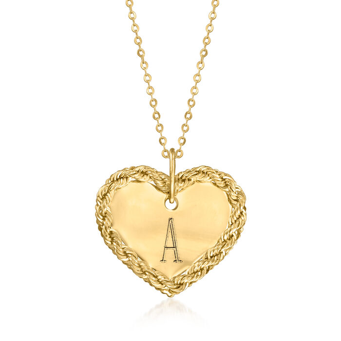 Italian 14kt Yellow Gold Personalized Heart Necklace