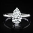 2.00 Carat Pear-Shaped Lab-Grown Diamond Solitaire Ring in 14kt White Gold