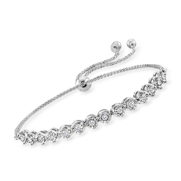 .50 ct. t.w. Diamond Bolo Bracelet in Sterling Silver