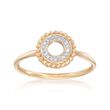 Diamond-Accented Open Circle Ring in 14kt Yellow Gold
