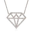 Diamond Accent Gem Necklace in Sterling Silver