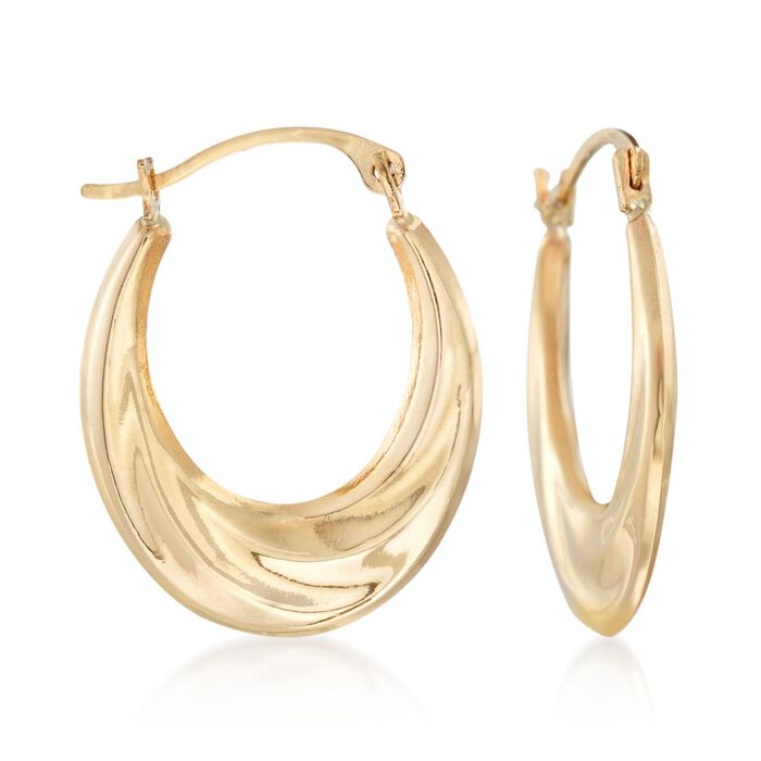 14kt Yellow Gold Graduated Hoop Earrings