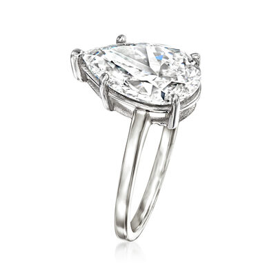 4.00 Carat Pear-Shaped Lab-Grown Diamond Solitaire Ring in 14kt White Gold