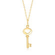 14kt Yellow Gold Heart Lock Pendant Necklace