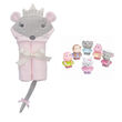 Elegant Baby Hooded Princess Mouse Bath Towel and Squirtie Toys Bath Set