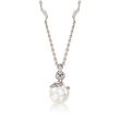 Mikimoto 8.5mm A+ Akoya Pearl Pendant Necklace with .15 ct. t.w. Diamonds in 18kt White Gold