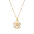 .28 ct. t.w. Diamond Snowflake Pendant Necklace in 18kt Gold Over Sterling