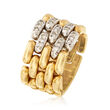 C. 1980 Vintage .25 ct. t.w. Diamond Panther-Link Ring in 18kt Two-Tone Gold