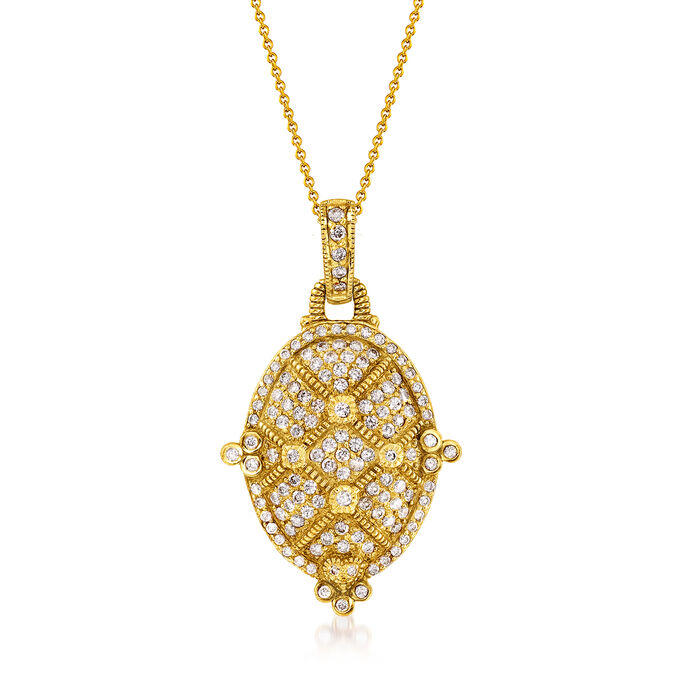 C. 2000 Vintage 2.35 ct. t.w. Diamond Pendant Necklace in 18kt Yellow Gold