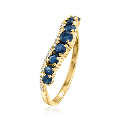 .60 ct. t.w. Sapphire Ring with .10 ct. t.w. Diamonds in 14kt Yellow Gold
