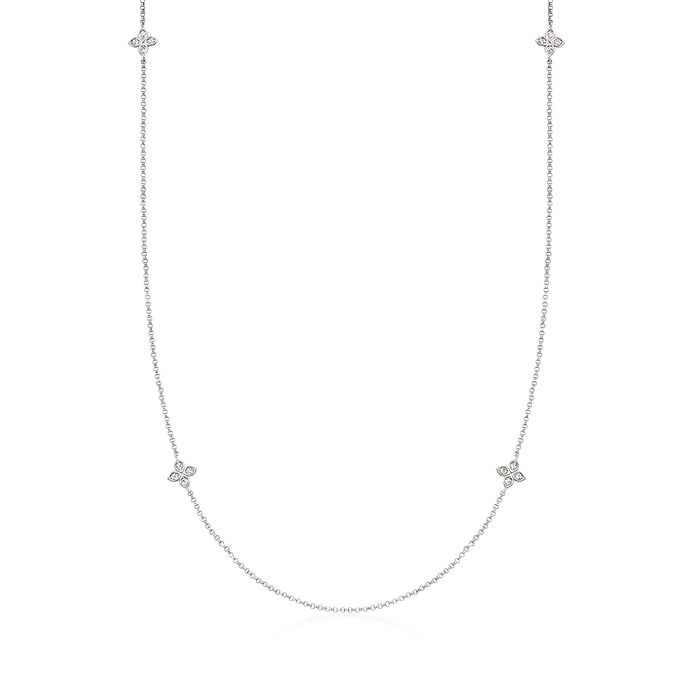 Roberto Coin &quot;Diamonds by the Inch&quot; .20 ct. t.w. Diamond Station Necklace in 18kt White Gold
