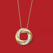 .50 ct. t.w. Diamond Twisted Circle Necklace in 14kt Yellow Gold