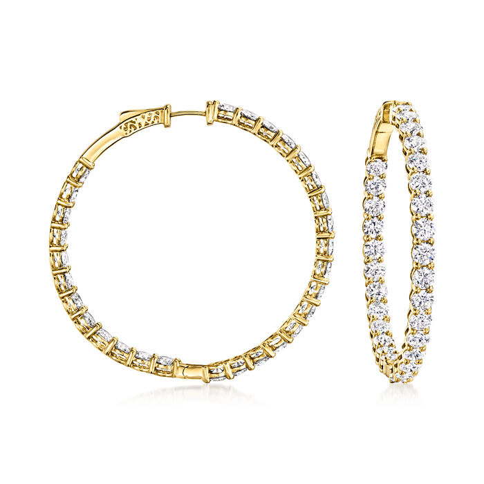 10.00 ct. t.w. Lab-Grown Diamond Inside-Outside Hoop Earrings in 14kt Yellow Gold