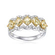 Le Vian &quot;Couture&quot; 1.80 ct. t.w. Sunny Yellow Diamond Ring with .38 ct. t.w. Vanilla Diamonds in 18kt Honey Gold and Platinum