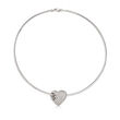 1.05 ct. t.w. CZ Sliding Heart Omega Necklace in Sterling Silver