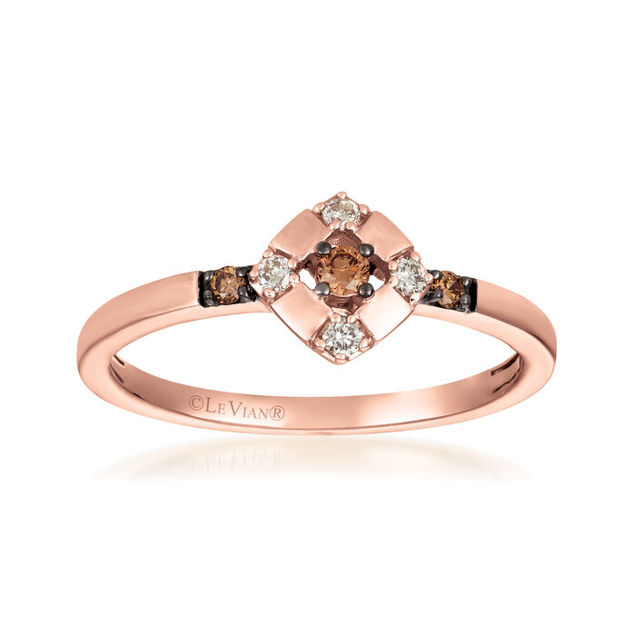 Le Vian &quot;Creme Brulee&quot; .15 ct. t.w. Chocolate and Nude Diamond Ring in 14kt Strawberry Gold