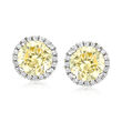 4.10 ct. t.w. Yellow and White CZ Earrings in Sterling Silver