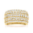 1.50 ct. t.w. Baguette and Round Diamond Ring in 14kt Yellow Gold