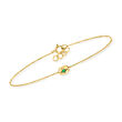 14kt Yellow Gold Bracelet with Emerald Accent