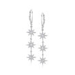 .25 ct. t.w. Diamond Three-Starburst Drop Earrings in Sterling Silver