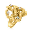 C. 1980 Vintage .40 ct. t.w. Diamond Knot Ring in 14kt Yellow Gold