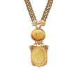 C. 1920 Vintage .12 ct. t.w. Diamond Locket Necklace in 14kt Yellow Gold