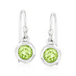 Zina Sterling Silver &quot;Contemporary&quot; .80 ct. t.w. Peridot Drop Earrings