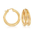 Roberto Coin 18kt Yellow Gold Thick Double-Hoop Earrings