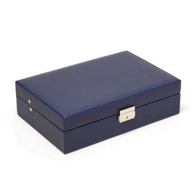 Brouk & Co. &quot;Riley&quot; Navy-Blue Faux Leather Single-Hinged Jewelry Box