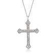 .25 ct. t.w. Diamond Cross Pendant Necklace in Sterling Silver