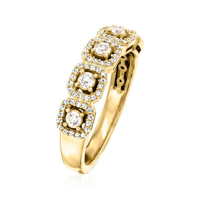 .50 ct. t.w. Diamond Five-Stone Ring in 18kt Gold Over Sterling