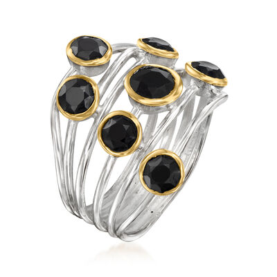 Onyx Highway Ring in Sterling Silver and 18kt Gold Over Sterling