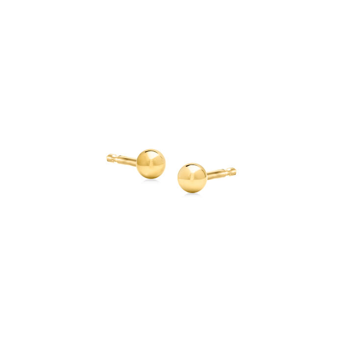 3mm 14kt Yellow Gold Ball Stud Earrings