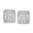 .60 ct. t.w. Diamond Cluster Earrings in 14kt White Gold