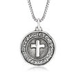 Sterling Silver Reversible Faith Pendant Necklace