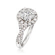1.93 ct. t.w. Certified Diamond Halo Twist Engagement Ring in 14kt White Gold