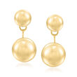 14kt Yellow Gold Jewelry Set: 5-8mm Bead Earrings and Front-Back Jackets