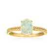 Opal Twisted Ring in 10kt Yellow Gold