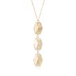 14kt Yellow Gold Geometric Drop Necklace