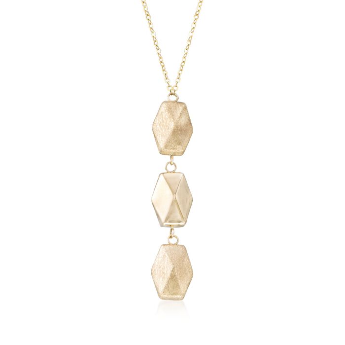 14kt Yellow Gold Geometric Drop Necklace