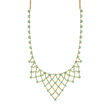 19.00 ct. t.w. Emerald Bib Necklace in 18kt Gold Over Sterling