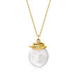 13mm Cultured Coin Pearl Necklace in 18kt Gold Over Sterling