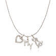 .10 ct. t.w. Diamond Love My Dog Pendant Necklace in Sterling Silver