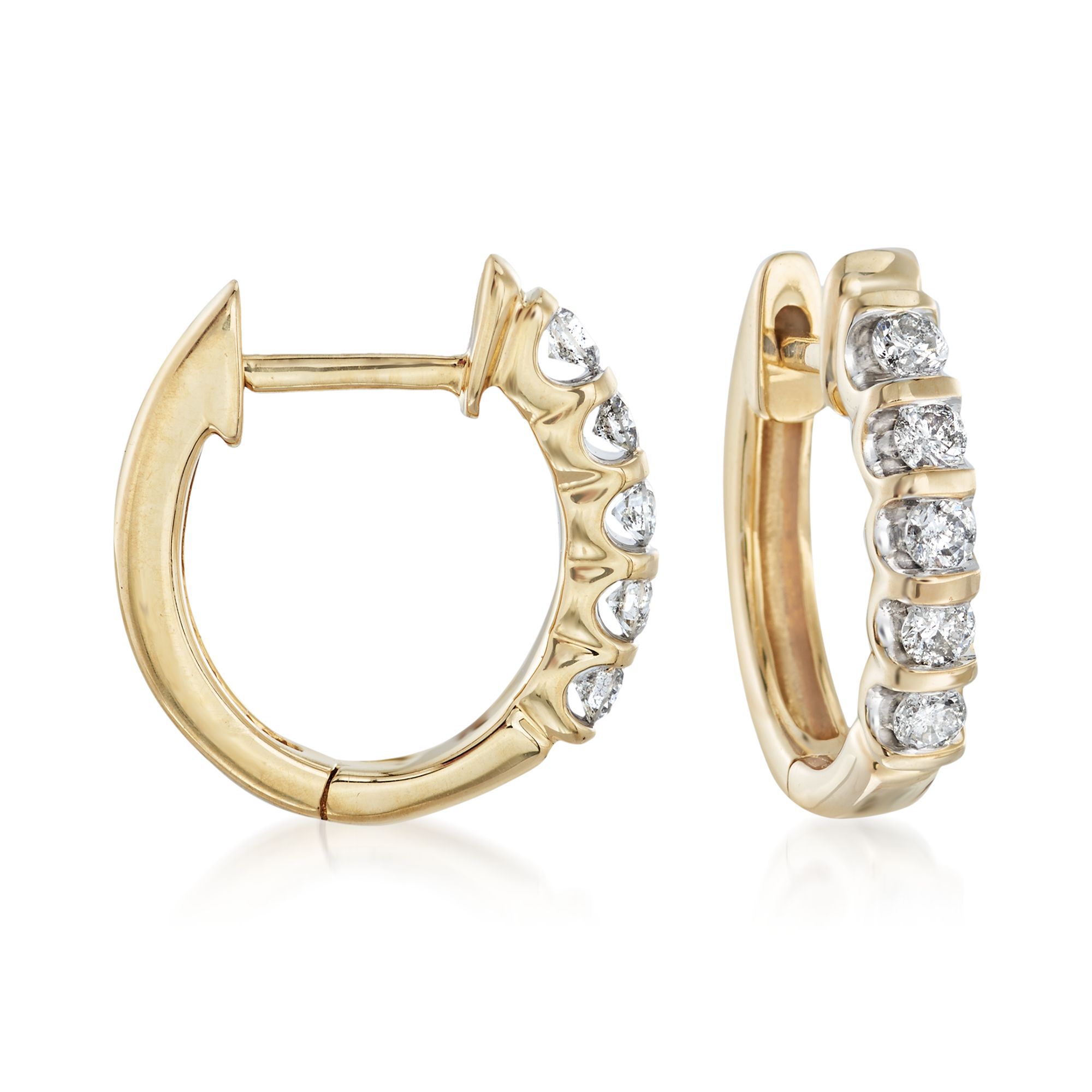 Double Row Diamond Hoop Earrings Wedding Bridal Jewelry Gift T