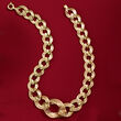 Italian 14kt Yellow Gold Graduated Tartan Link Necklace