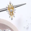 .82 ct. t.w. Diamond Starburst Earrings in 14kt Yellow Gold