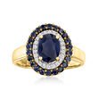 2.00 ct. t.w. Sapphire and .11 ct. t.w. Diamond Ring in 14kt Yellow Gold