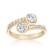 1.20 ct. t.w. CZ Two-Stone Ring in 14kt Yellow Gold
