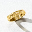 18kt Gold Over Sterling Line-Patterned Ring
