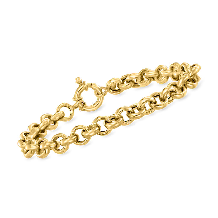 Italian 14kt Yellow Gold Rolo-Chain Bracelet
